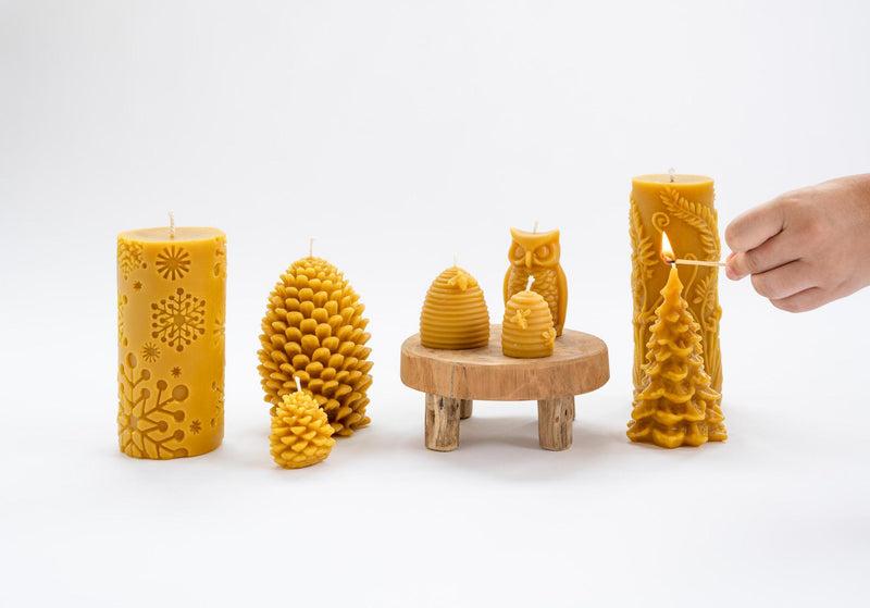 Pine Cone Beeswax Candles - Small