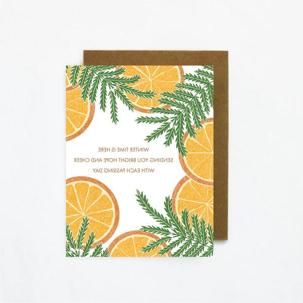 Winter Time is Here Citrus Note Card