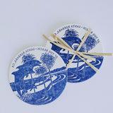 At The Beach Dolphin Letterpress Coasters