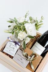 Petite Chocolate Wine + Flowers Gift Box